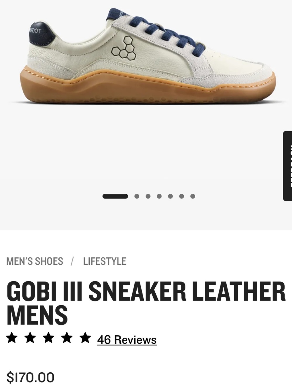 Vivo Barefoot Gobi III Leather Sneaker US 12.5 EU46